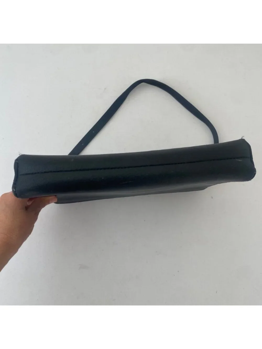 Vintage Courreges Paris Mini Briefcase Purse Shoulder Bag Black